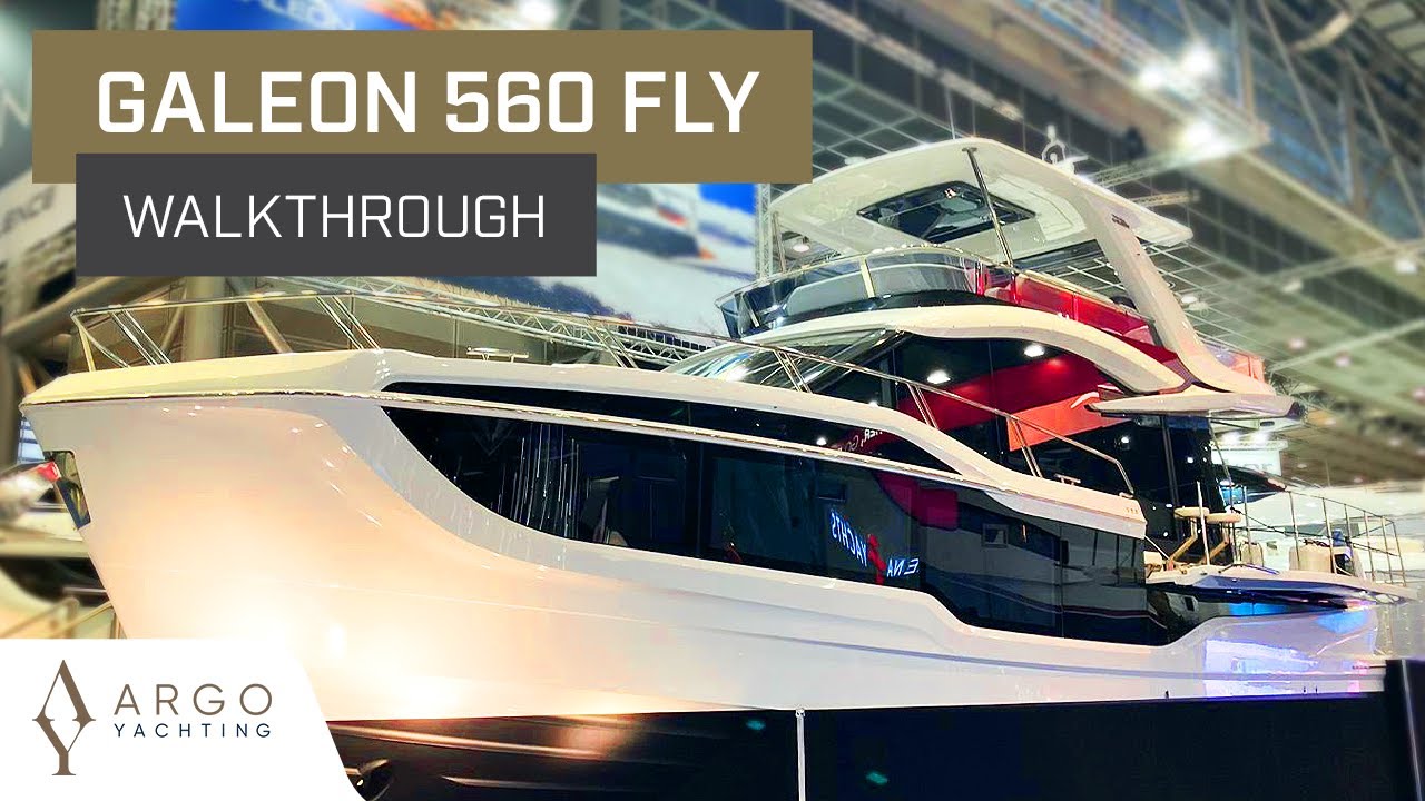 POV Yacht Tour of the spacious Galeon 560 FLY at Dusseldorf Boat Show | 4K & 60FPS