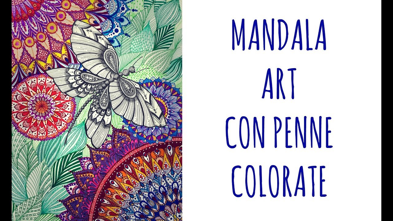 Mandala Butterfly: disegno con penne colorate (Disegno) Arte per Te