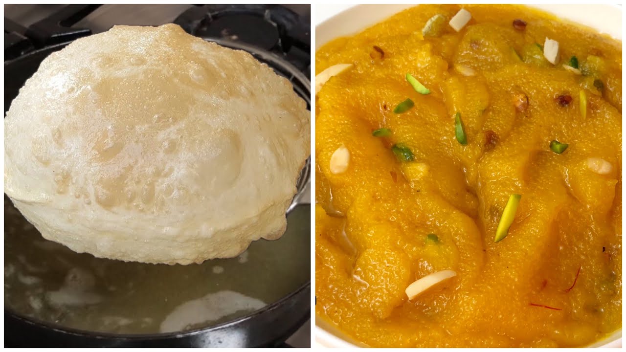 Halwa & Puri Recipe (sooji Ka Halwa & Puri ) By Cooking with sariya