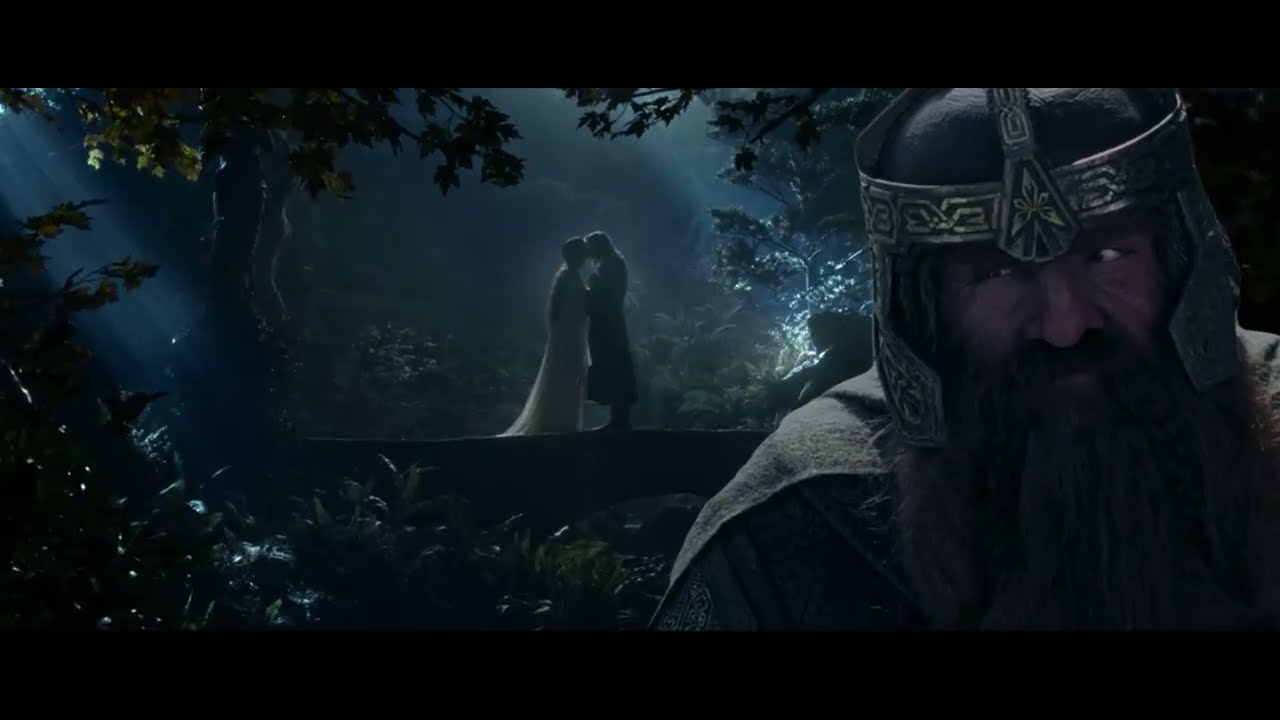 Gimli approves Aragorn kiss
