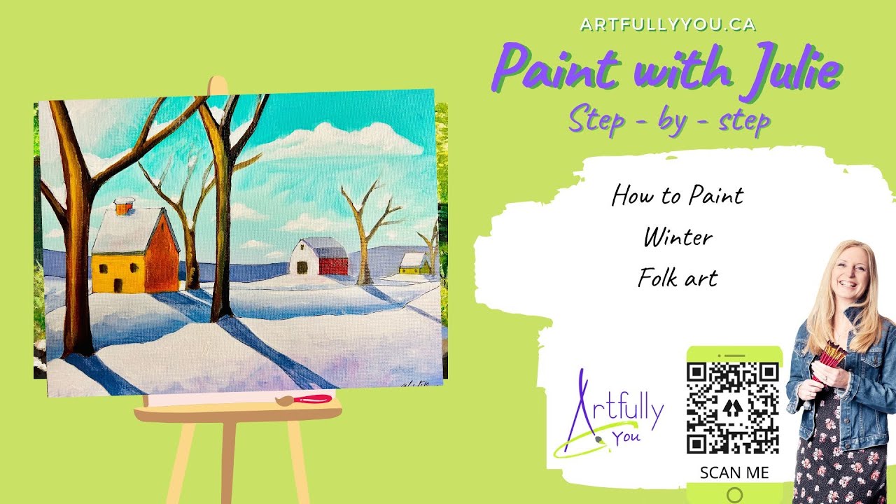 How to Paint Winter Folk Art - Step by Step Tutorial