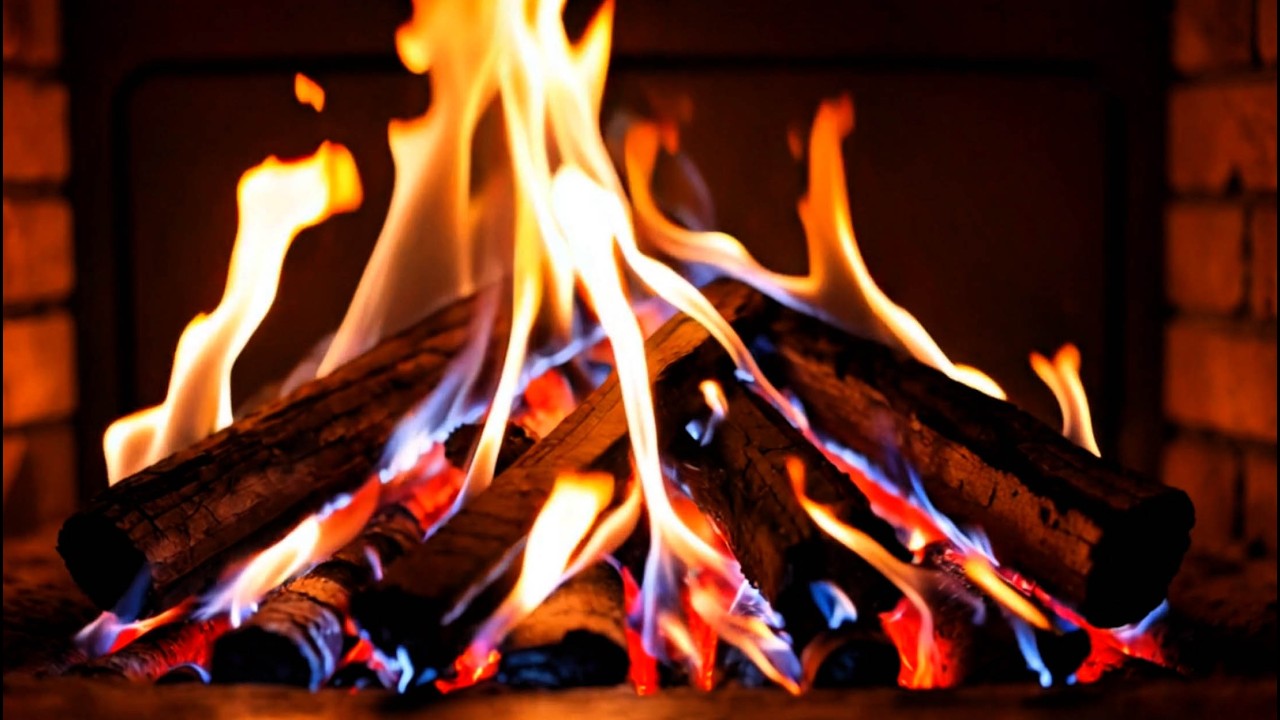 Relaxing Fireplace Ambience 4K 🔥 Cozy Crackling Fire Sounds for Sleep & Relax