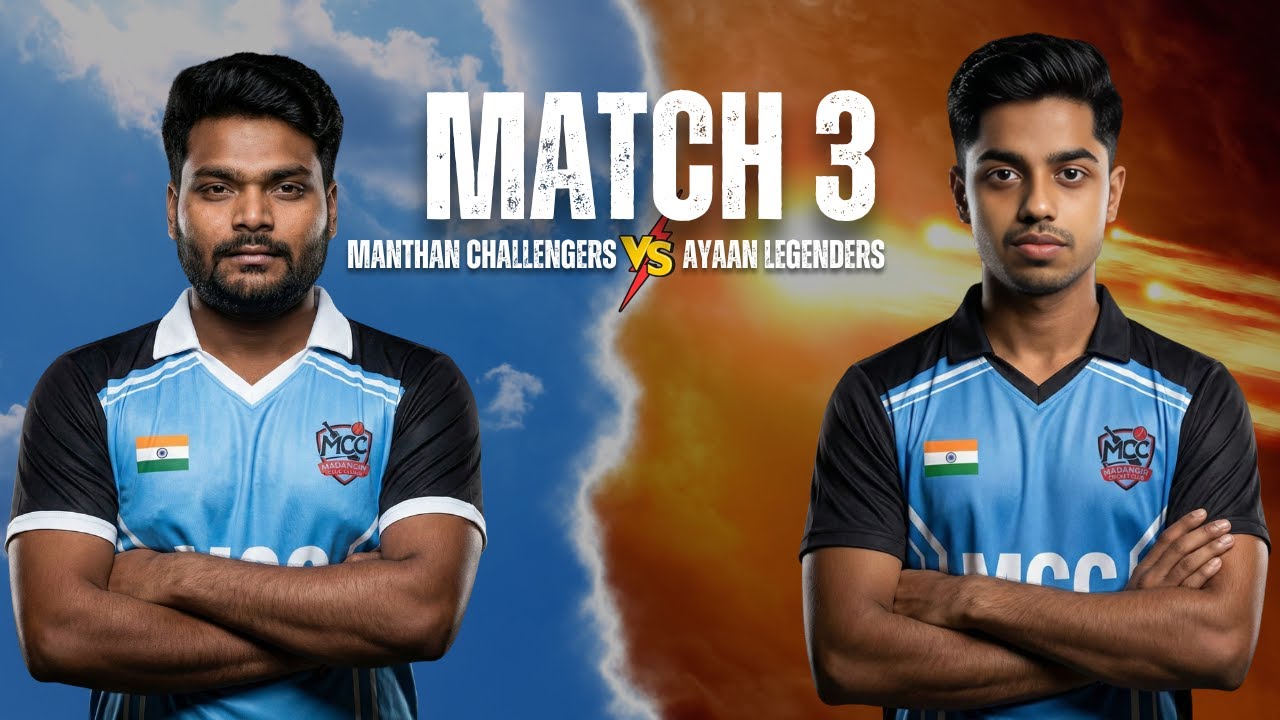 Match 3 : Manthan Challengers VS Ayaan Legenders | Live | MCC T10 Champions Cup - January 2026