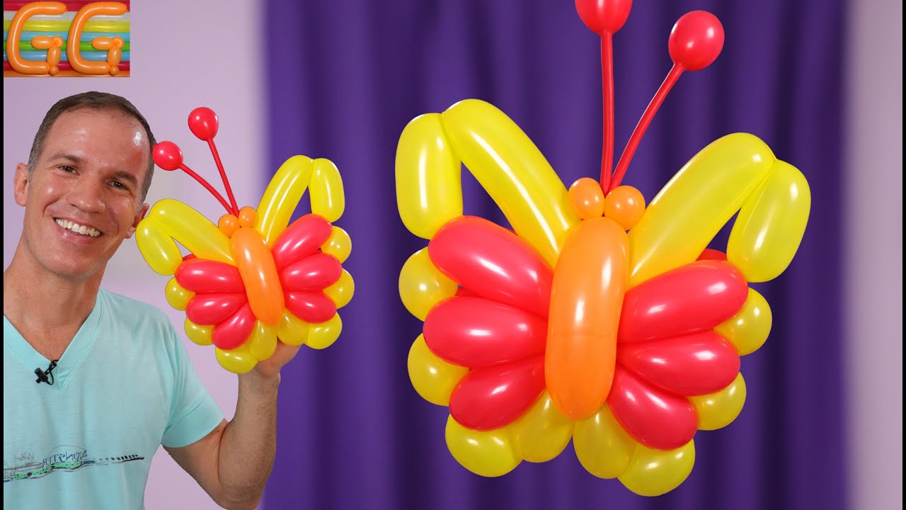 GLOBOFLEXIA MARIPOSA - como hacer figuras con globos - balloon butterfly - gustavo gg