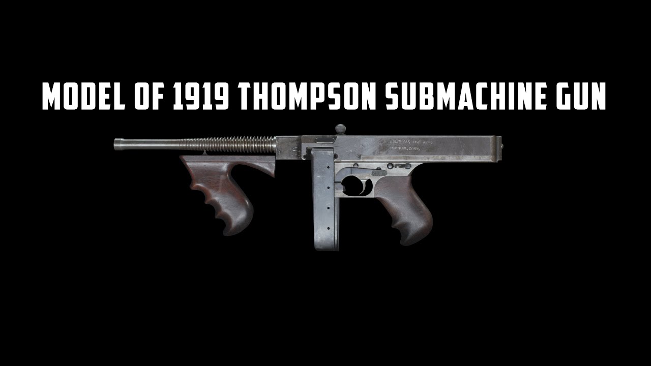Model of 1919 Thompson Submachine Gun - the original Tommy gun
