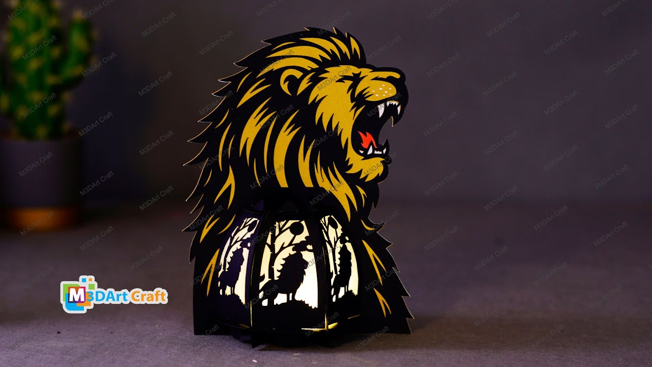 Instructions for assembling Lion Lanterns - Lion Lantern SVG, PDF, Studio Template