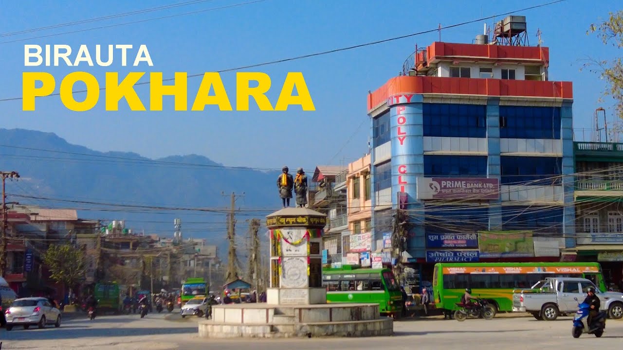 Birauta Chowk, Pokhara 4k🇳🇵 - Virtual Walking Tour Nepal 2023