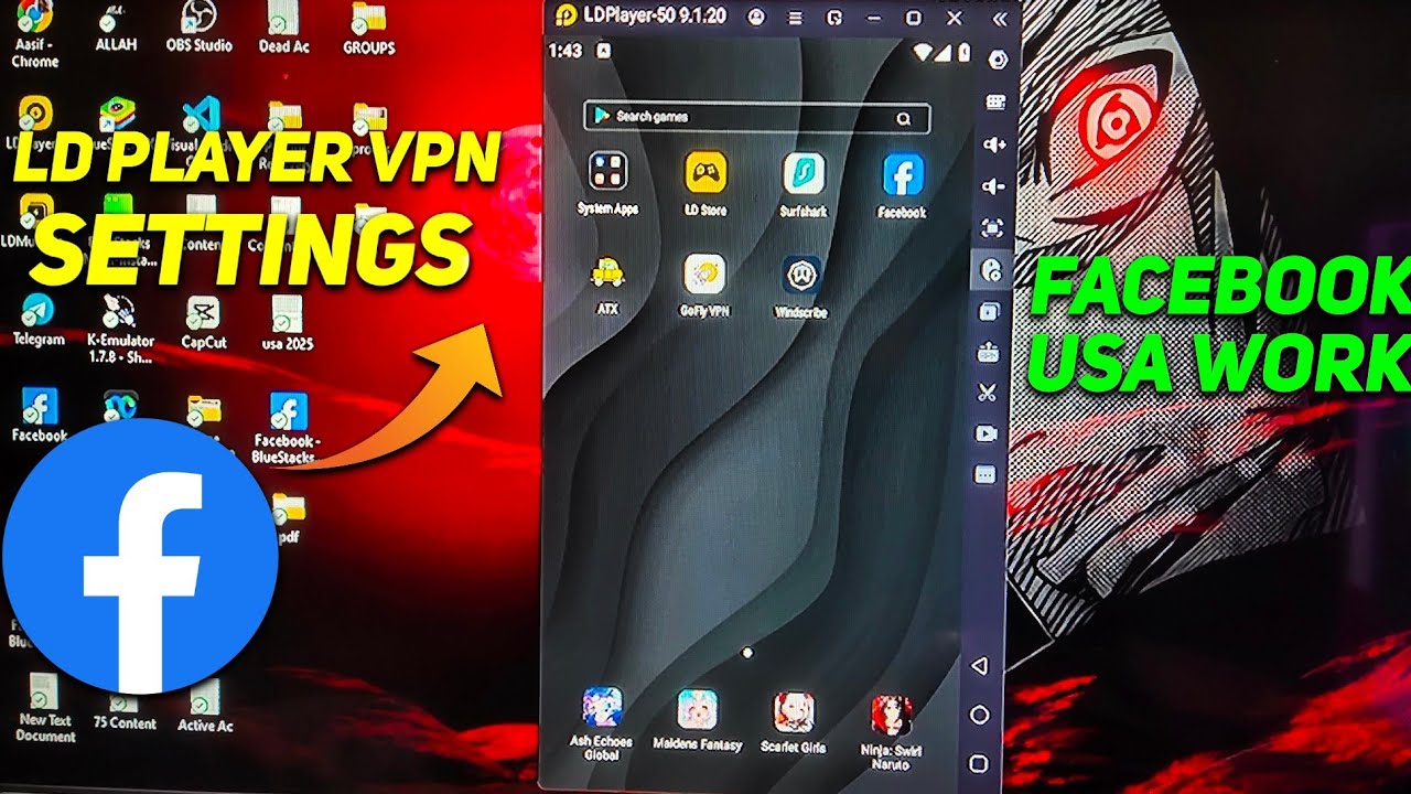 Facebook Usa Work | LD Player Vpn Settings | Facebook Automation | Facebook Copy Past Work