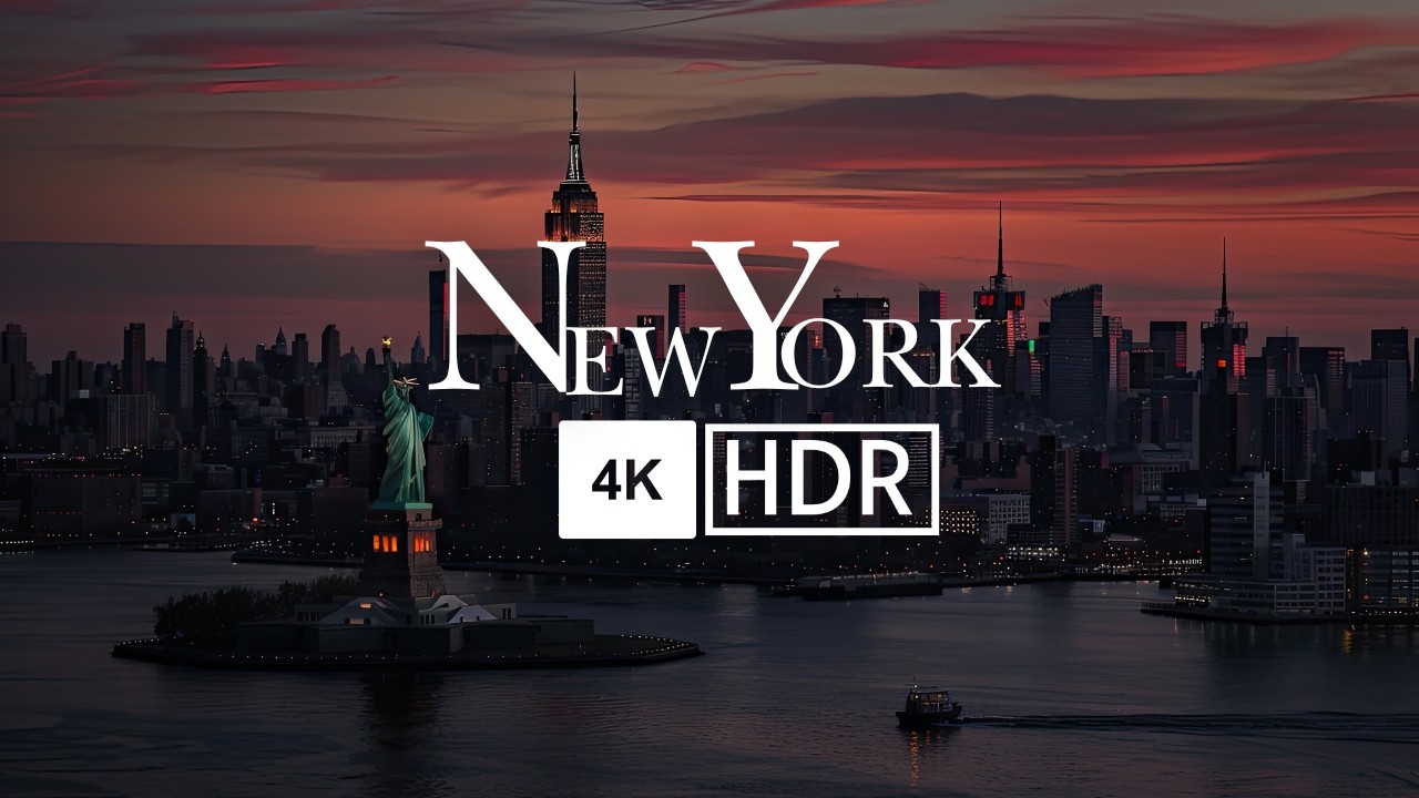 New York 4K HDR Night scenes | 4K HDR Drone shots of New york