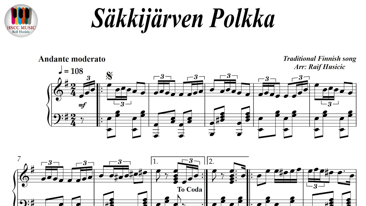Säkkijärven Polkka, Piano Sheet Music