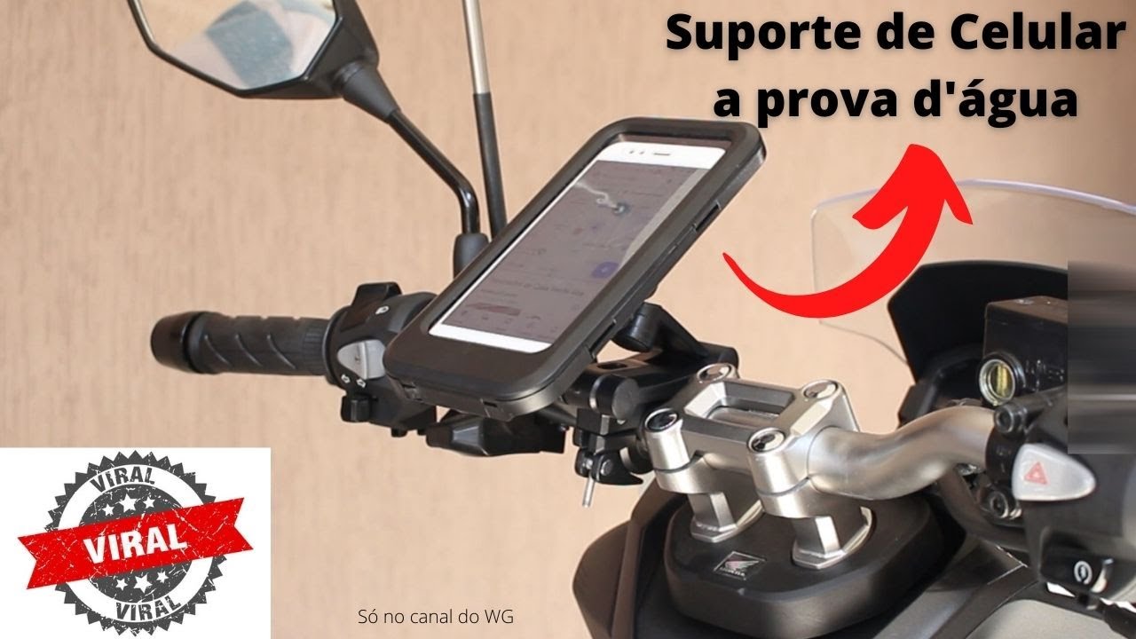 Suporte de celular à prova d'água para moto.  Não compre sem ver este vídeo