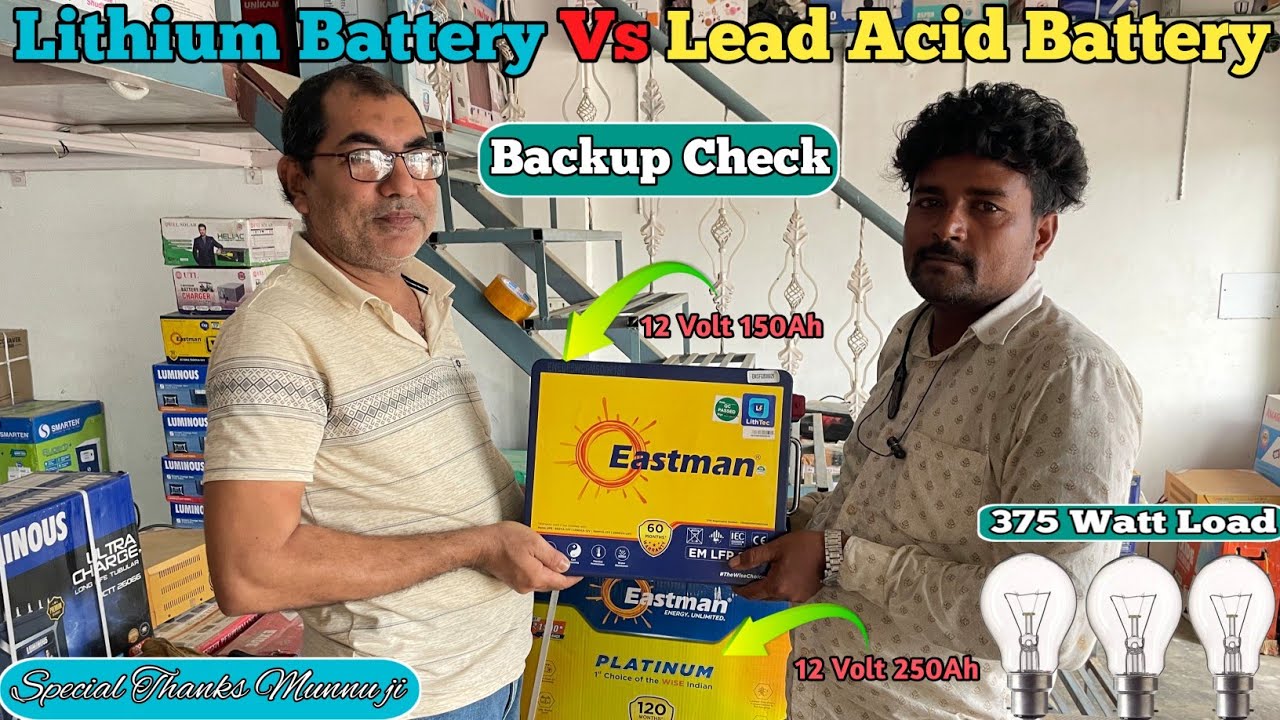Lithium vs Lead Acid Battery Load Testing | lithium vs lead acid battery | #techyanshh