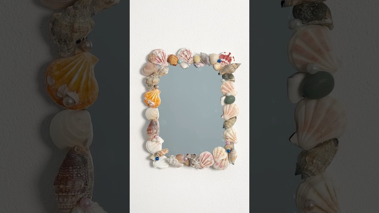 DIY mermaid mirror with Seashells So easy & cute! Summer Edition