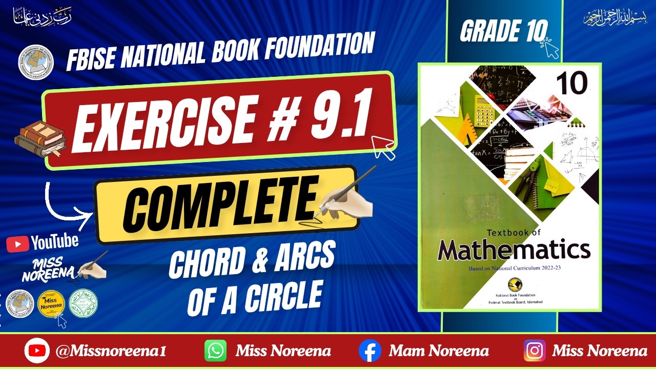 Class 10 Maths Chapter 9 Exercise 9.1 new book - NBF - Chords and Arcs of a Circle | Ex 9.1 class 10