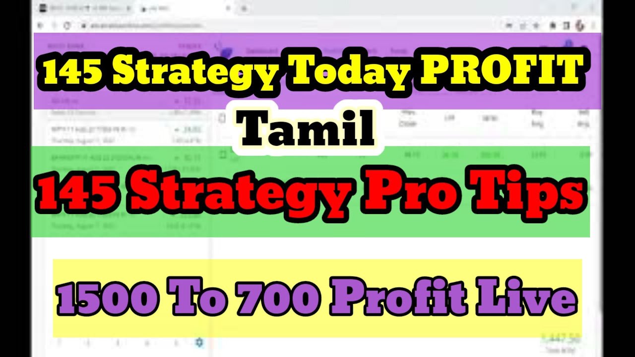 145 strategy Tamil | 145 Today Profit | 145 Strategy | Day trading| 145 live Trading |August 10, 22