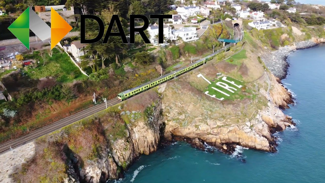 DART Trains Near Irish Sea in Killiney - 23 February 2023