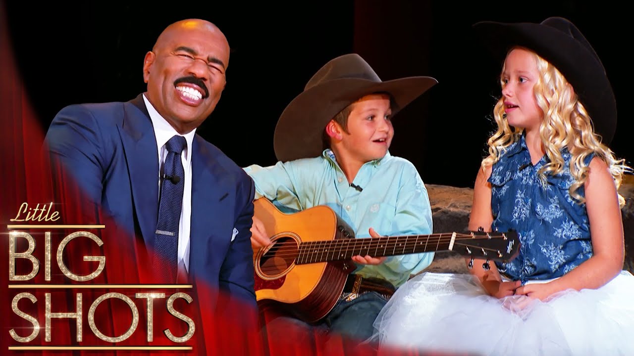 Стив Харви приветствует Ковбоя Блейза и его девушку! | Little Big Shots
