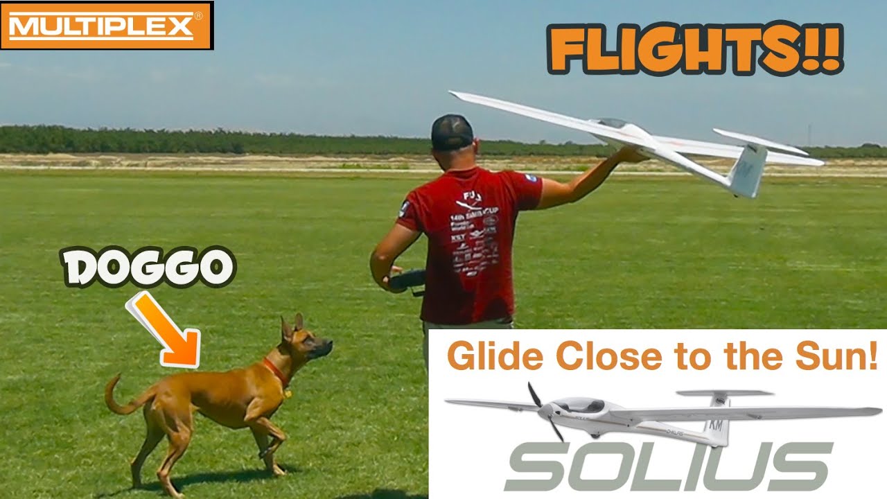 Multiplex Solius 2.16 meter RC Sailplane. Flights!