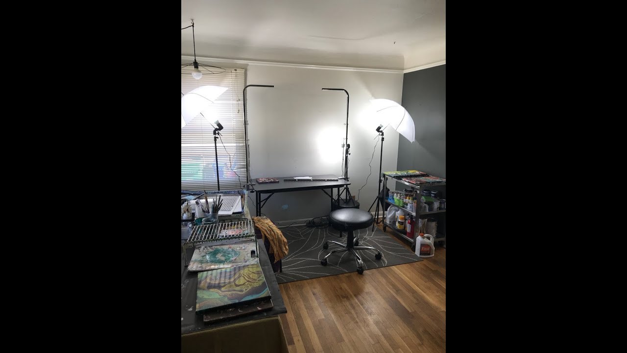 My Acrylic Pour Setup and Workspace - Tour my Studio