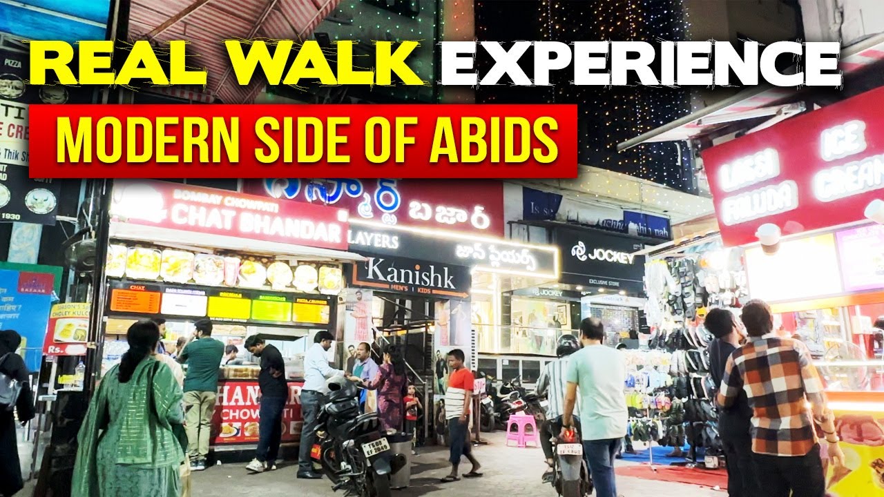 Walking the Vibrant Side of Abids, Hyderabad India 4K | Real Walk Experience