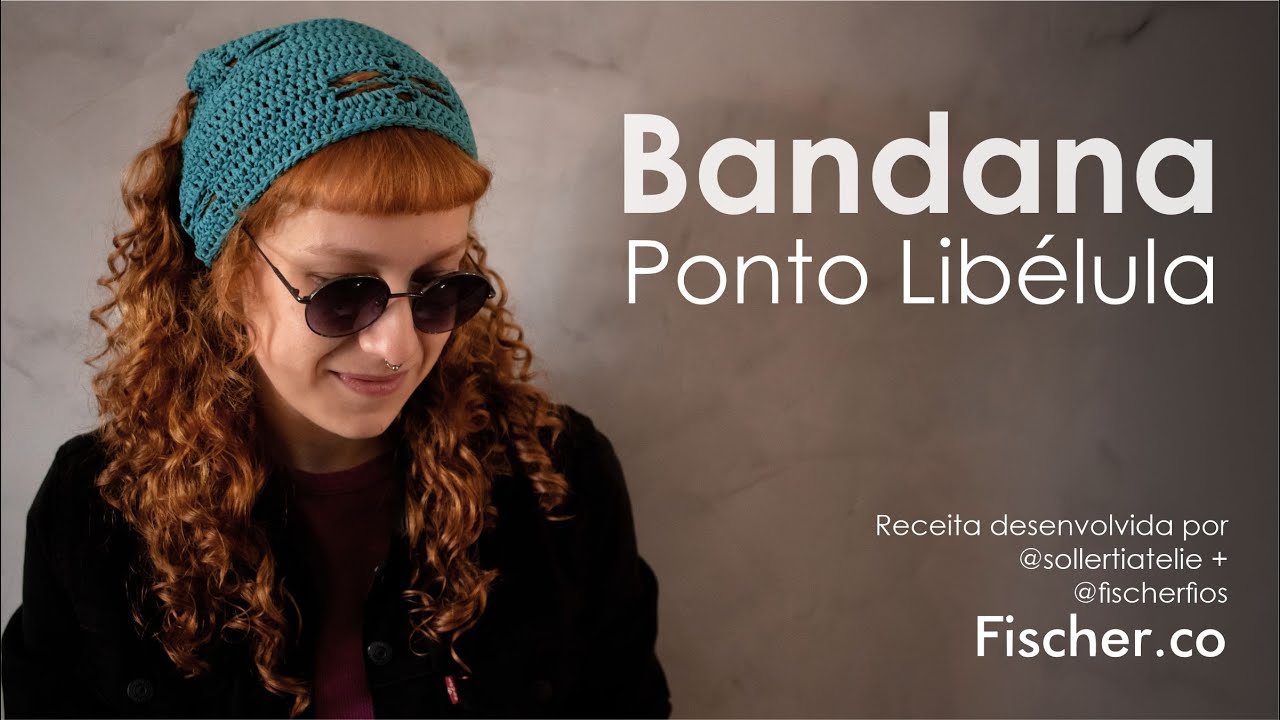 Bandana Libélula em crochê com o Fio Opaque da Fischer | Por Tay da @solletiatelie
