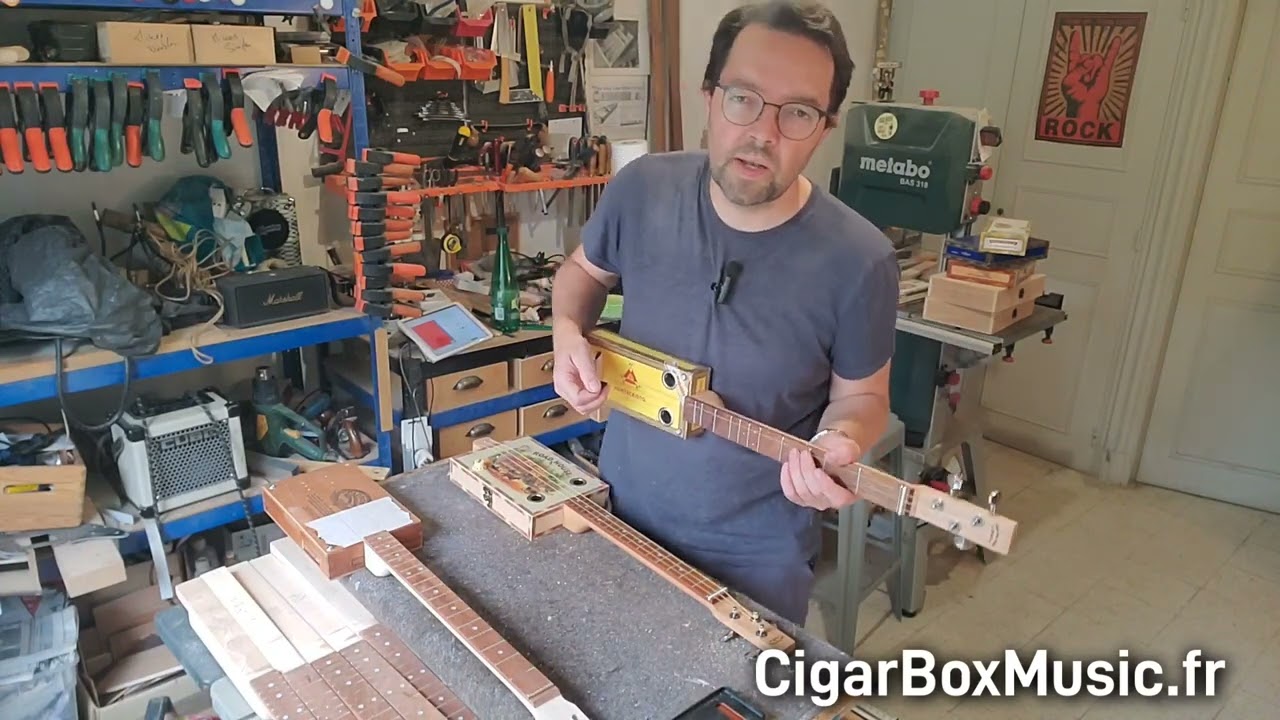 Cigar Box Guitars - semaine du 18 août 2025 à l'atelier CigarBoxMusic.fr