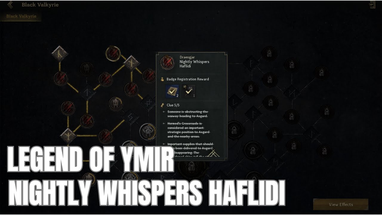 Legend of YMIR | BLACK VALKYRIE LOCATION: Nightly Whispers Haflidi