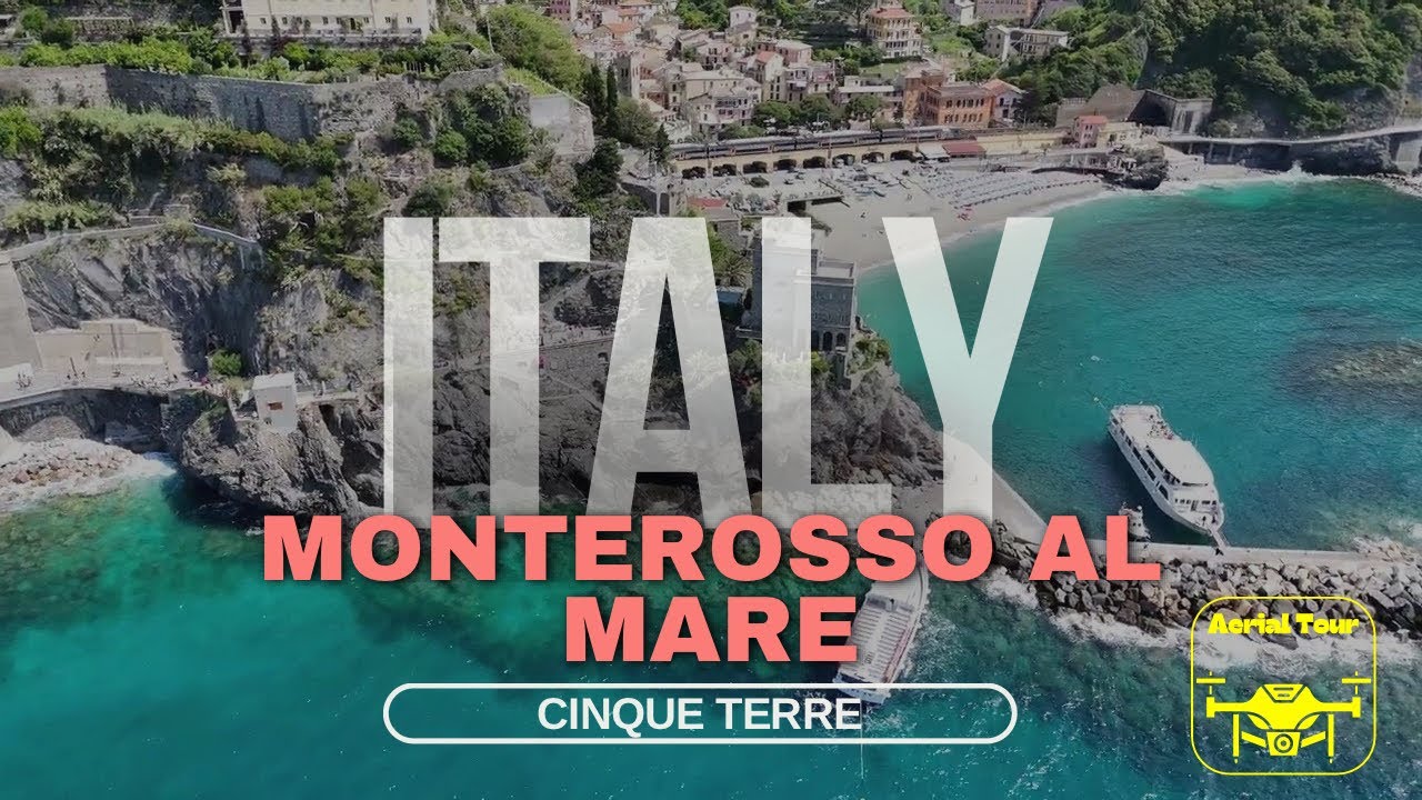 Monterosso al Mare, Cinque Terre Italy Stunning 4K Aerial & Beach Tour