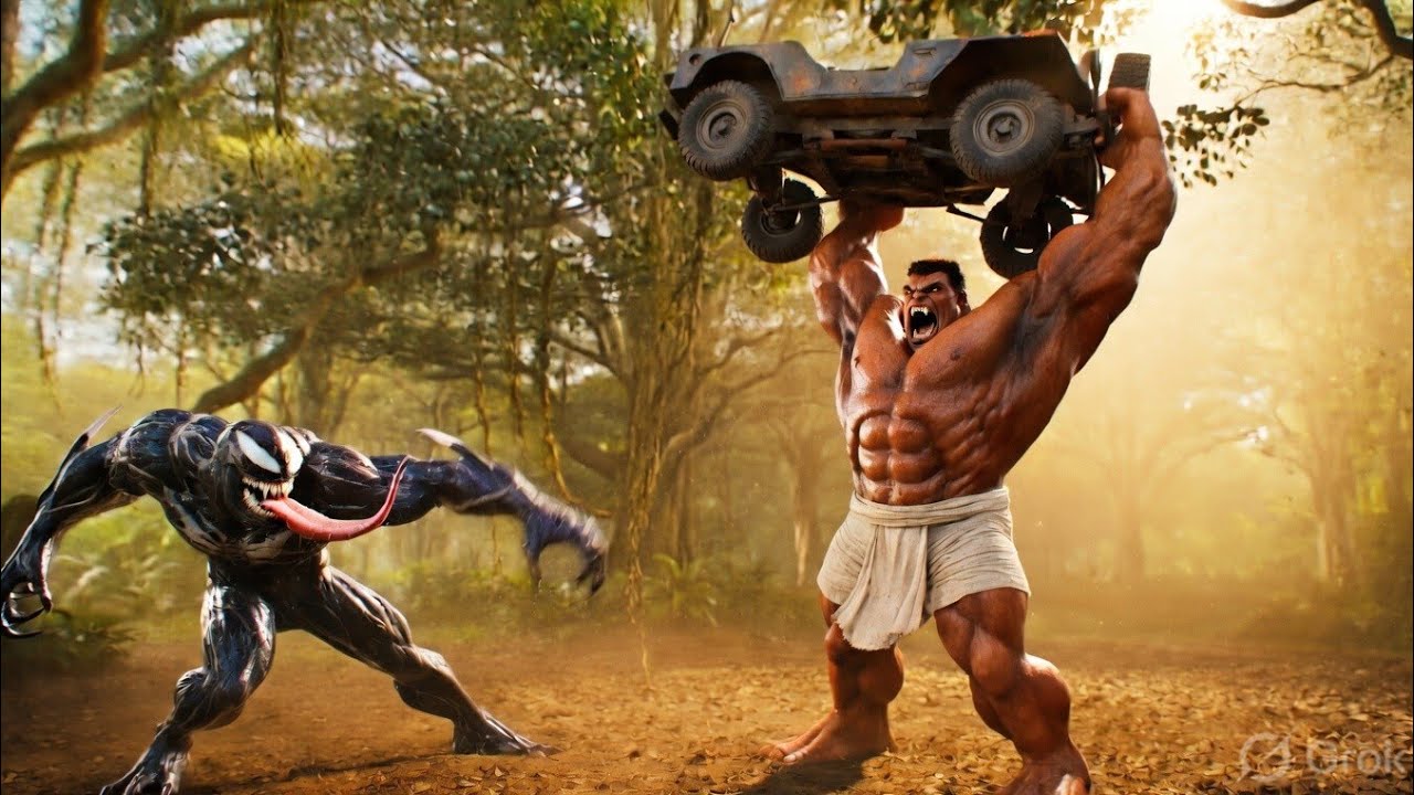 Red Hulk vs Venom Jungle Fight 🔥 Joker’s Deadly Trap | Cinematic Superhero Battle