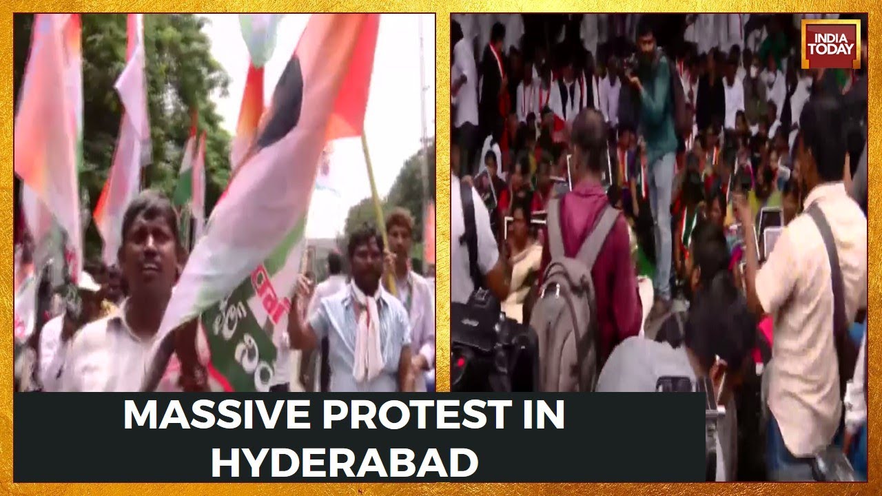 Congress' Dramatic Protest In Hyderabad | Protests To Go Till ED Questions Sonia Gandhi