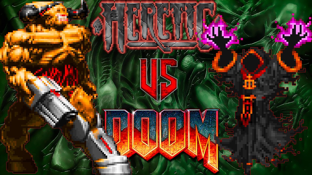 Cinematic battle | Cyberdemon vs Wizard | Heretic vs Doom | Crossover Monster Infighting