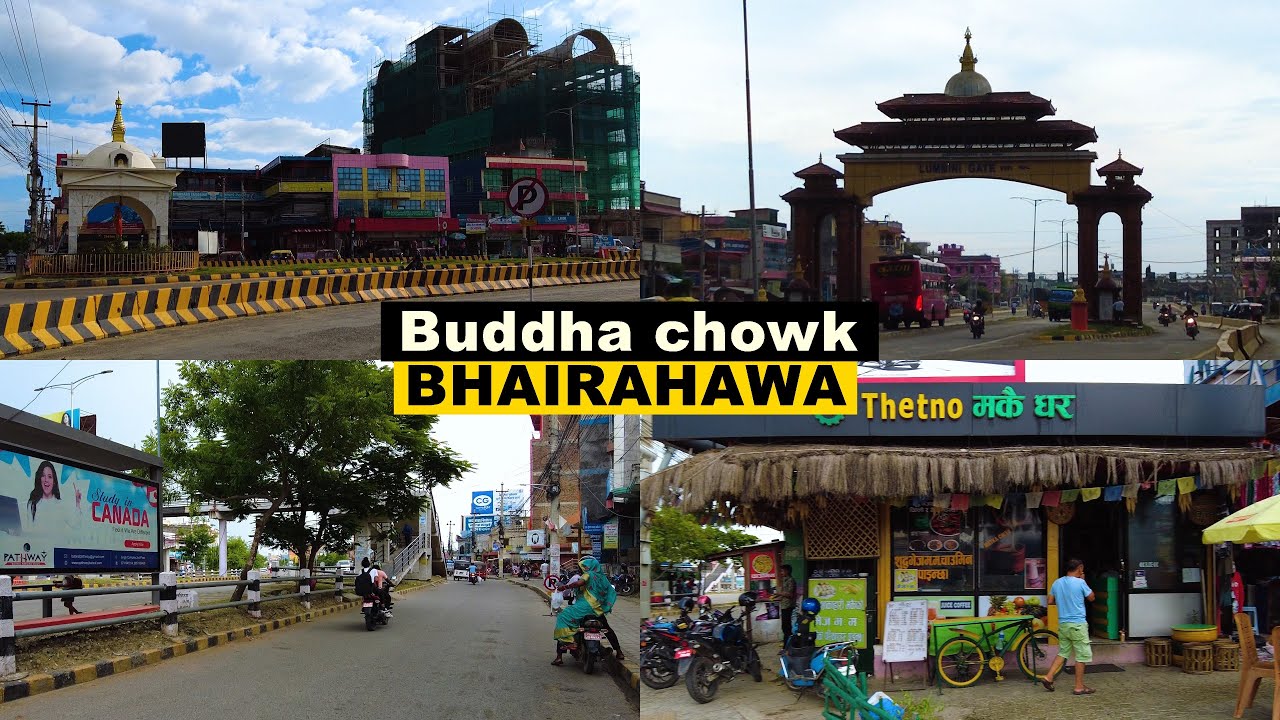 Bhairahawa Buddha chowk - Virtual Walking Tour 2022 Nepal [4K🇳🇵]