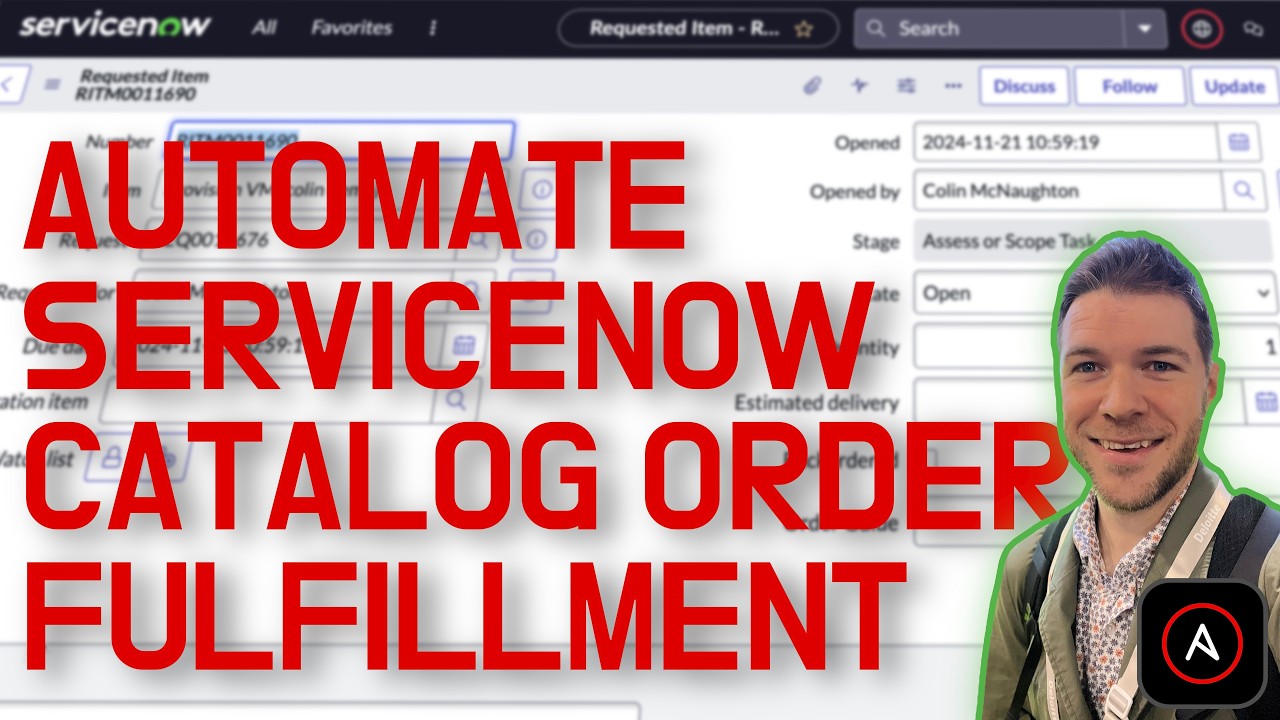 ServiceNow catalog item order fulfillment with Ansible Automation Platform