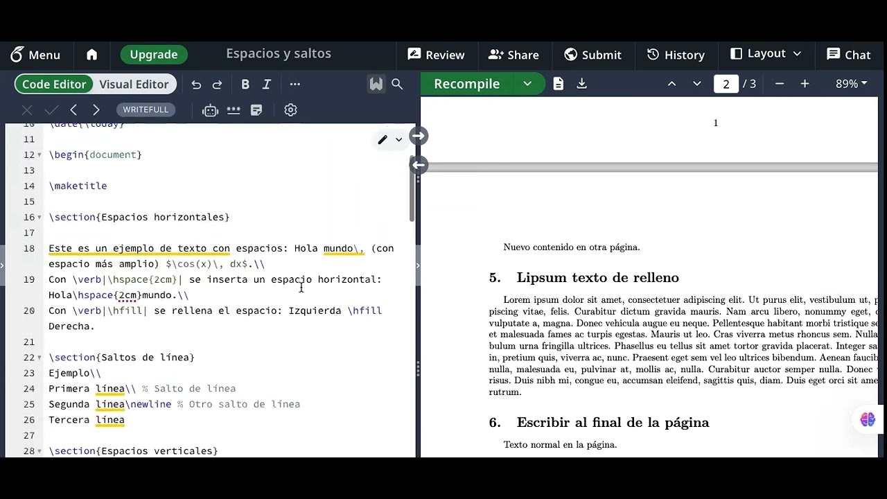 Cómo dominar ESPACIOS y SALTOS en LaTeX | Tutorial paso a paso para principiantes