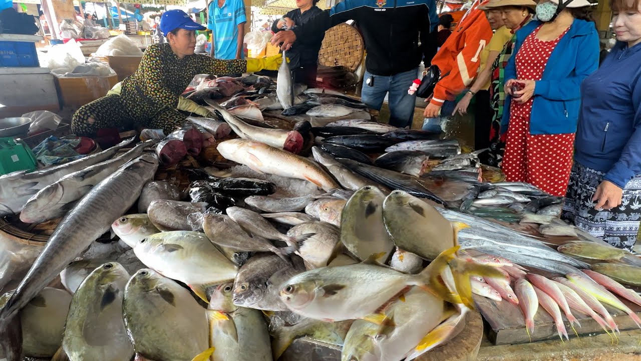 越南 芽莊 永海市場 海鮮市場 各種海魚 肉類 蔬菜水果買賣非常熱鬧充滿烟火氣息 金槍魚 石斑魚 旗魚 金鯧魚 竹節蝦 青蟹和各種叫不上名字的魚 Cho Vinh Hai Seafood Market
