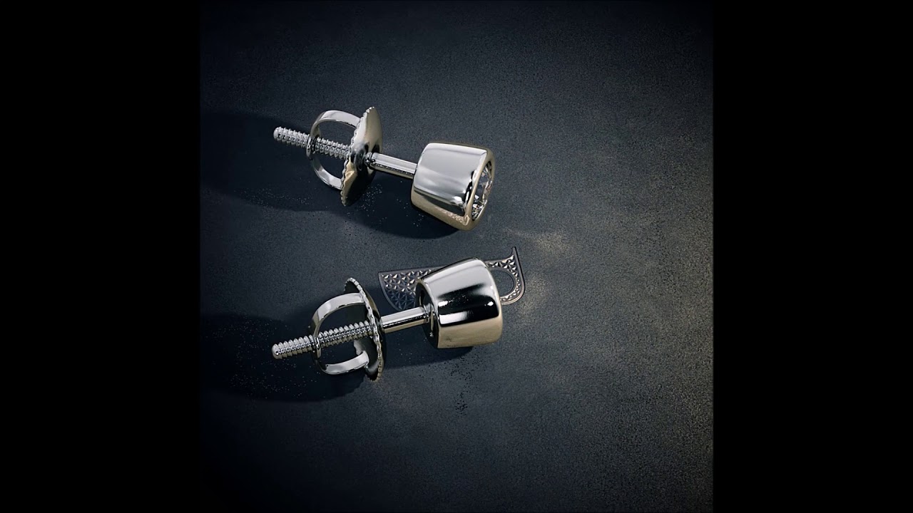 PreSet Solitaire Earring In 18Kt White Gold