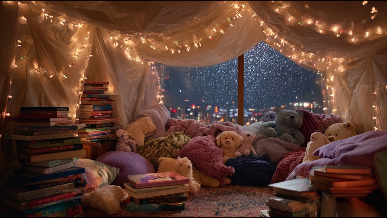 Safe Inside the Blanket Fort | Cozy Bedtime Rain Sounds for Kids & Relaxing Sleep (9 hours)