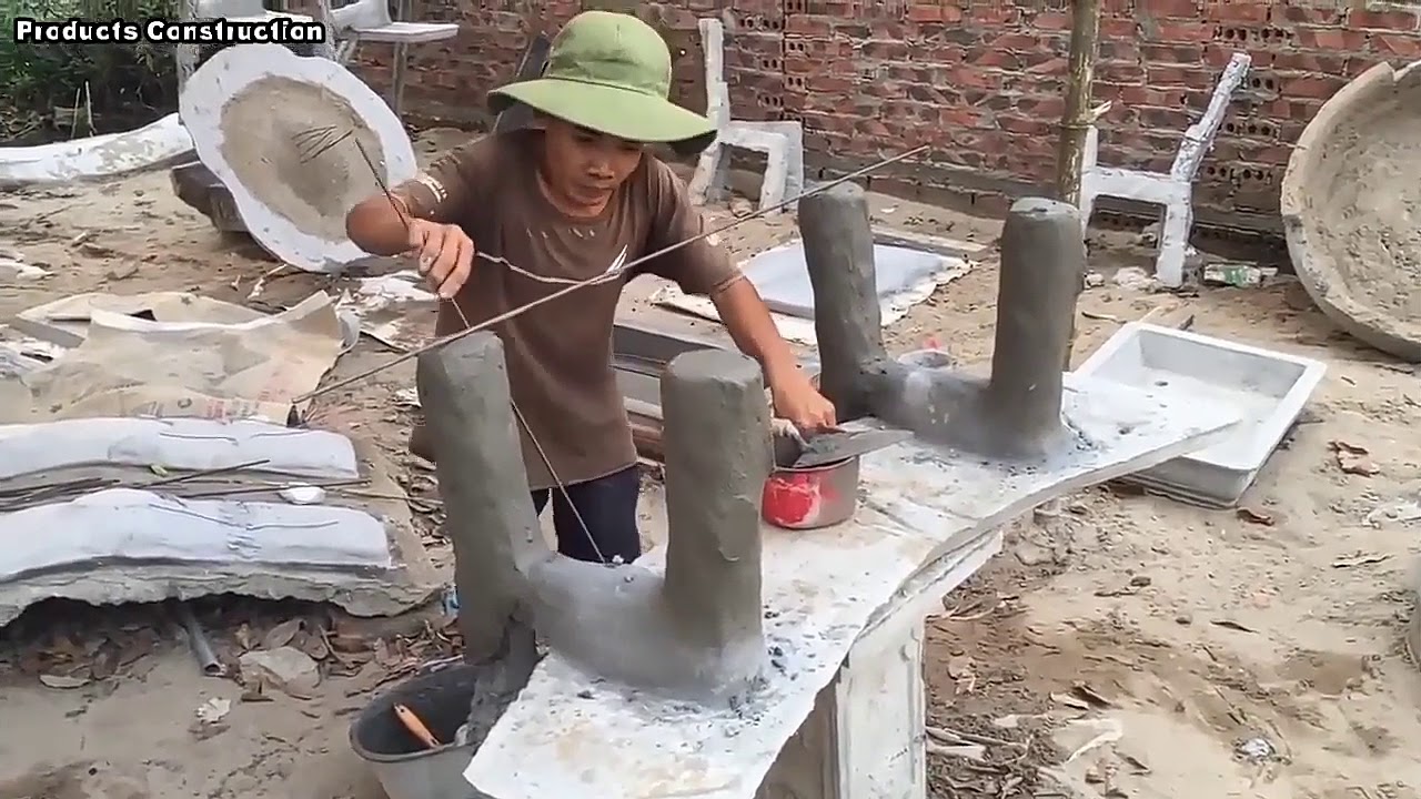Chi tiết làm bàn ghế xi măng giả gỗ từ A đến Z