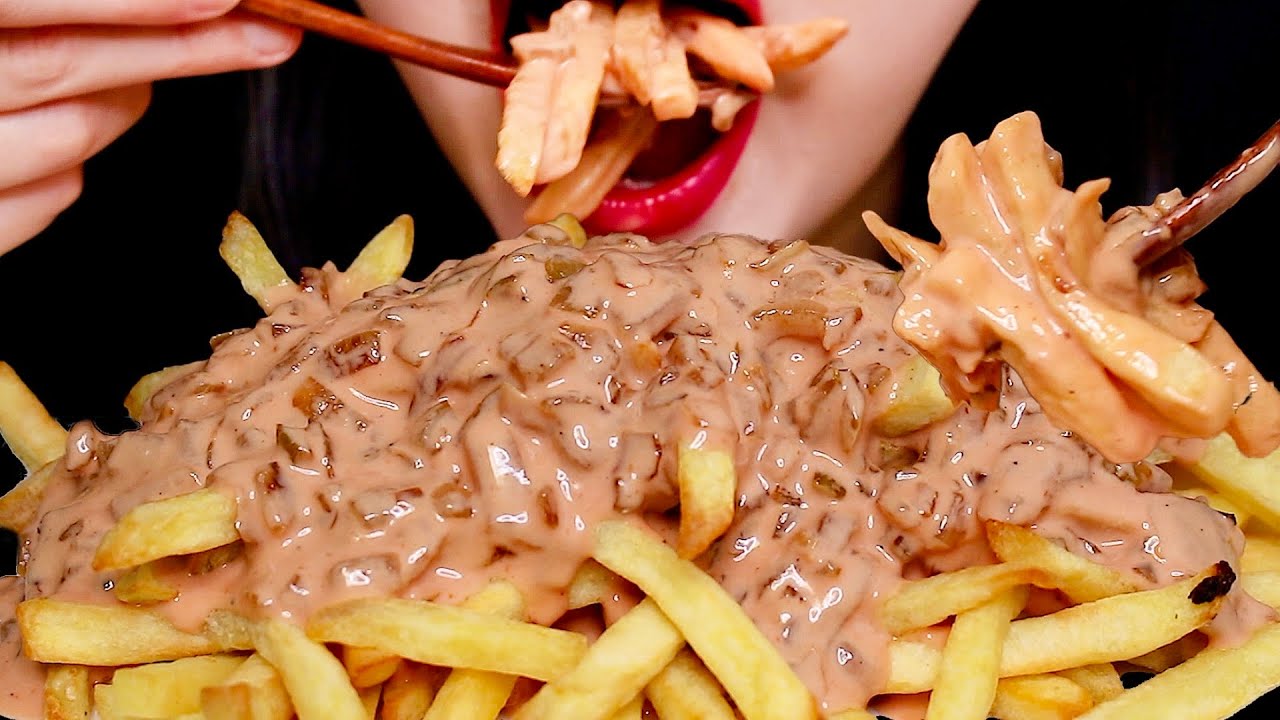ASMR ANIMAL STYLE FRIES MUKBANG EATING SOUND NO TALKING