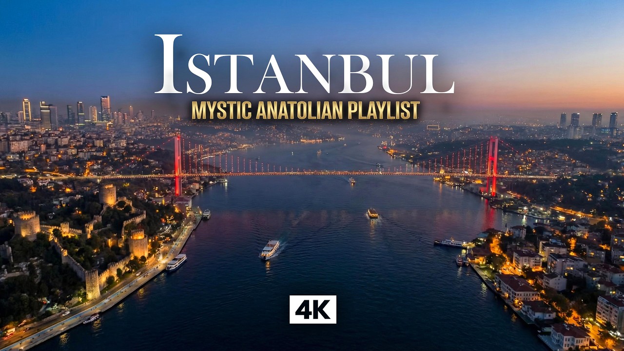 ISTANBUL in 4K &ndash; Relaxing Music Across Two Continents | Bosphorus Bridge Night Drone View