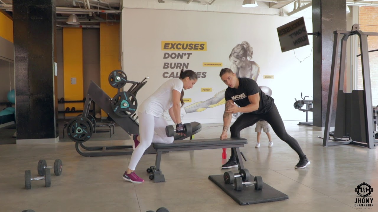 Entrenamiento de Espalda bíceps, solo con mancuernas