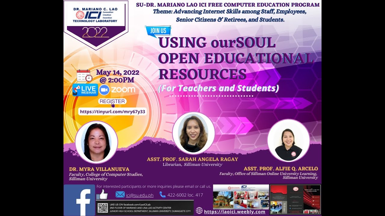 ourSOUL OPEN EDUCATIONAL RESOURCES - SU-DR. MARIANO LAO ICI FREE COMPUTER EDUCATION PROGRAM