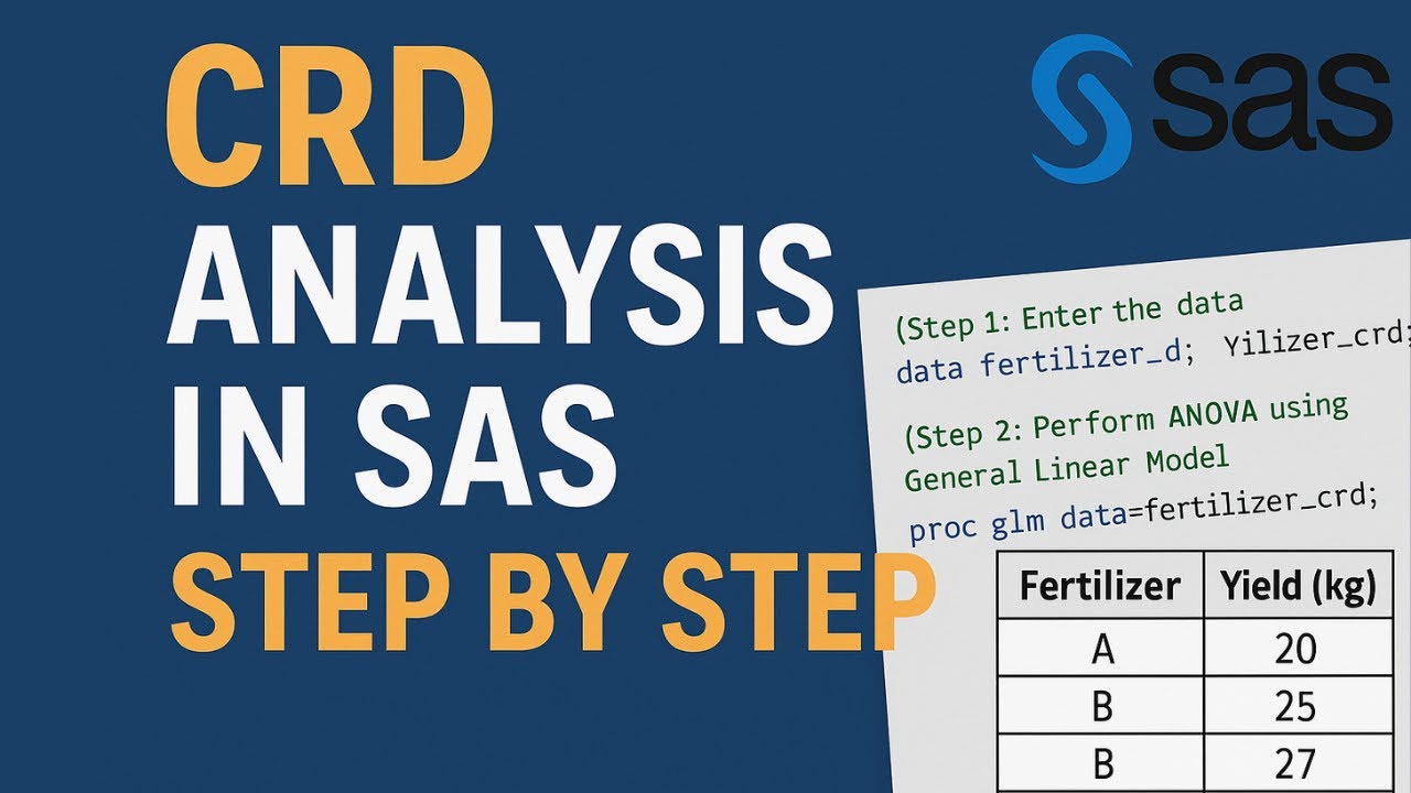 CRD Analysis in SAS | Step-by-Step Tutorial for Beginners