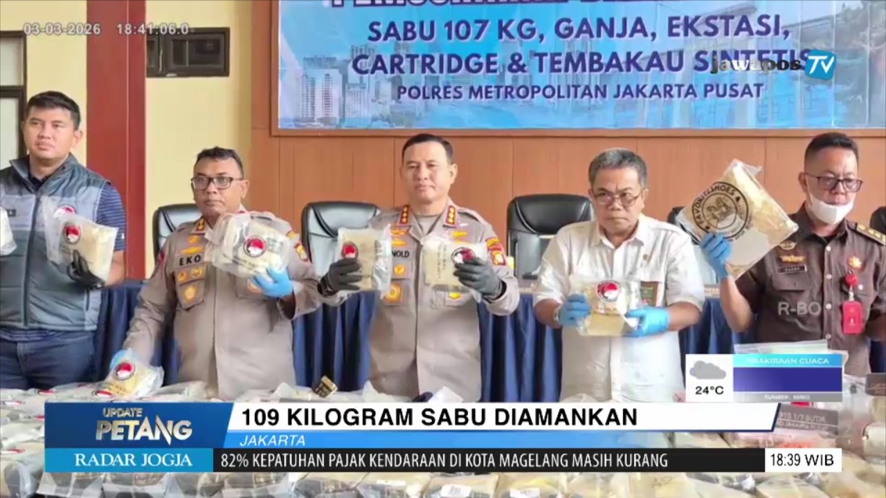 Sebanyak 109 Kilogram Narkotika Diamankan Polres Jakarta Pusat