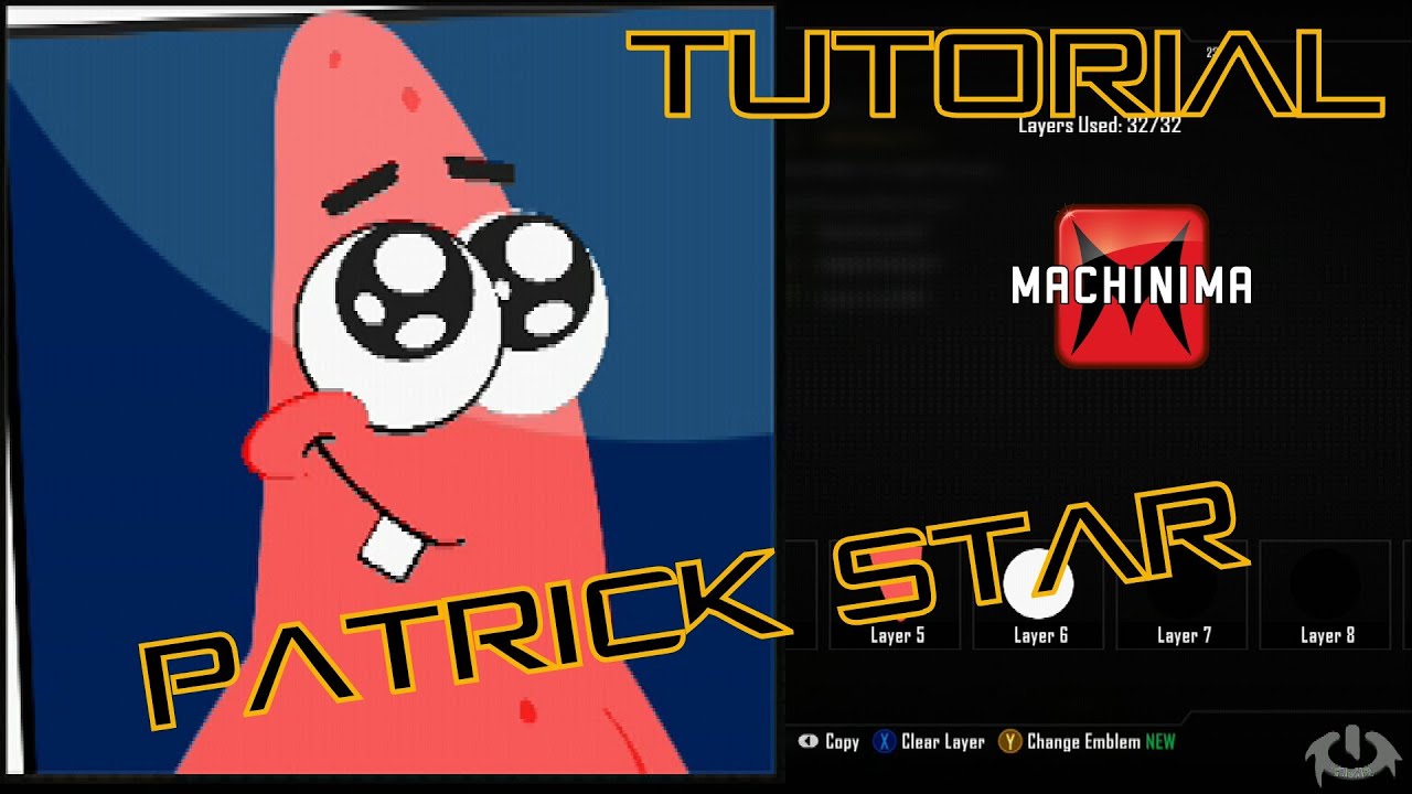 Call of Duty Black Ops 2 Emblem Editor Tutorials - Black Ops 2 - Patrick Star Emblem Tutorial ( Spongebob SquarePants ) Playercard Xbox 360 PS3 WiiU