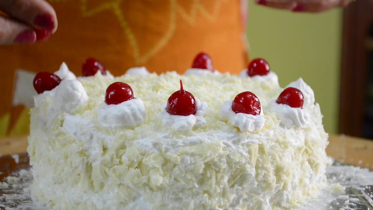 White Forest Cake Recipe | Complete Cake Baking And Cake Decorating Video