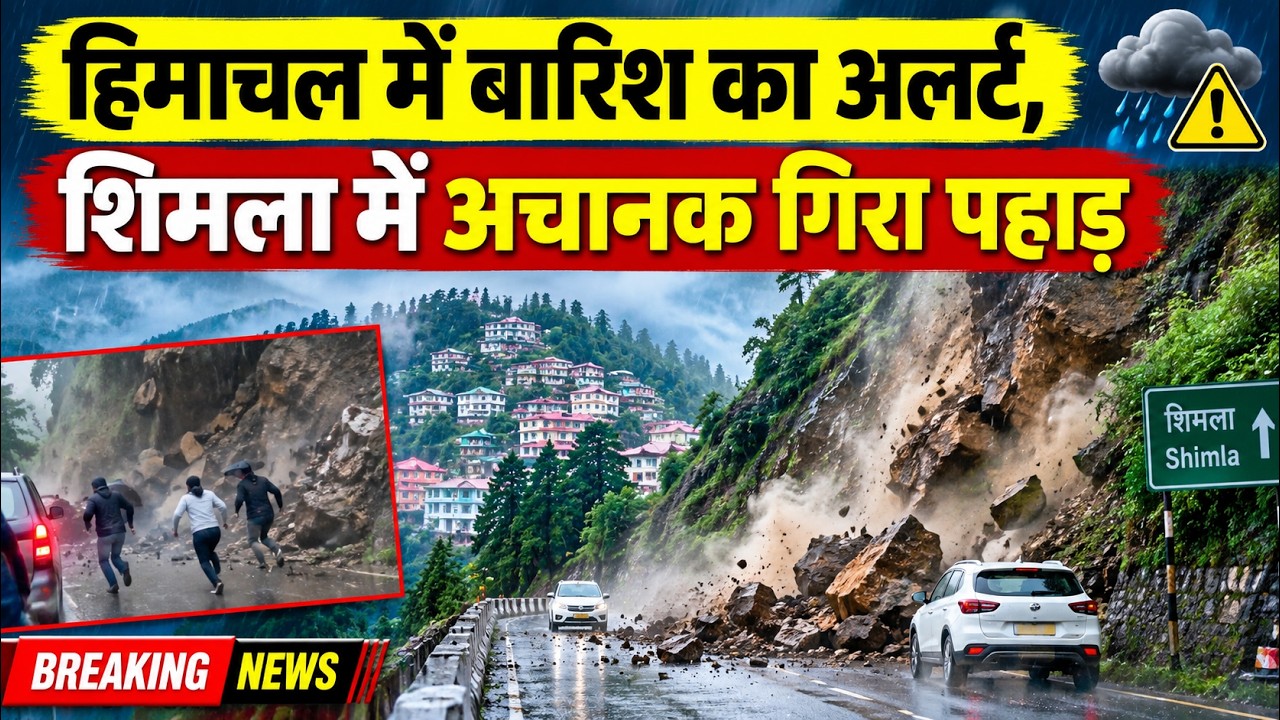 हिमाचल में बारिश का अलर्ट, शिमला में अचानक गिरा पहाड़ || Himachal News || Himachal Weather News ||
