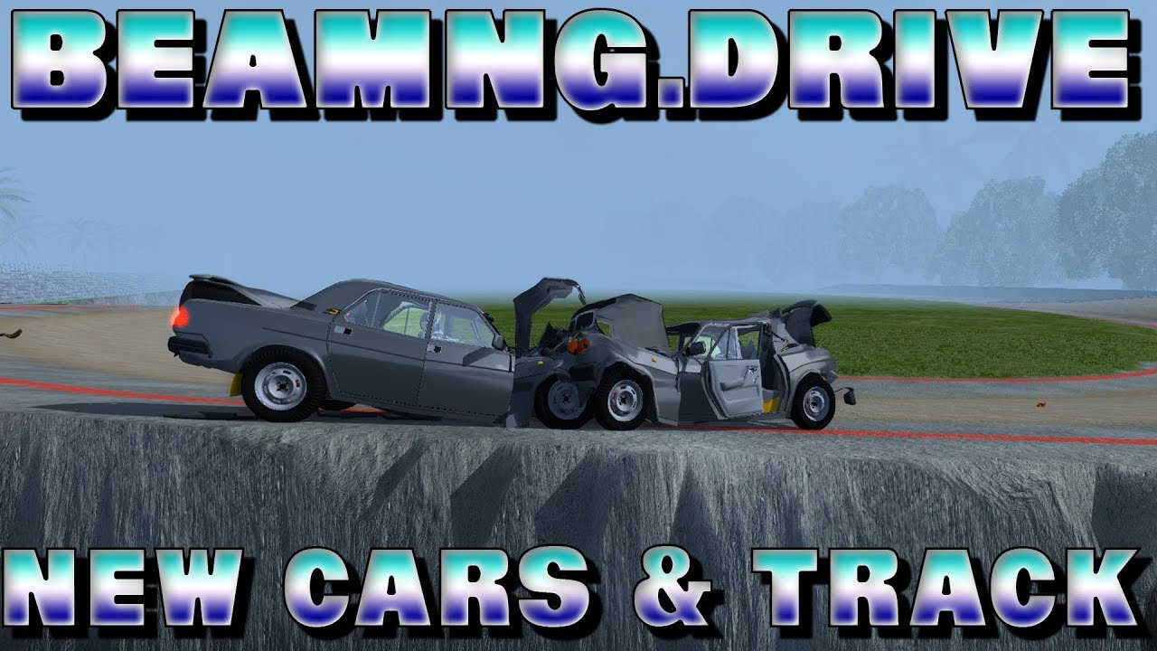 beamNG.Drive Dirt oval New Cars & Crashing Train!