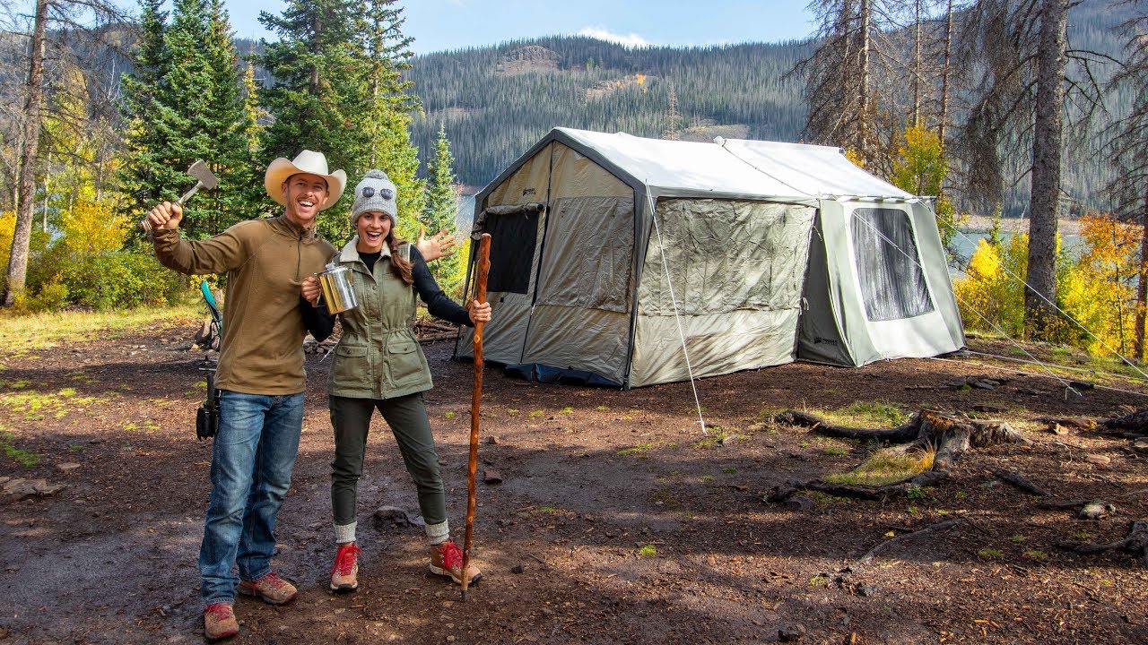 Her First Time Mountain CAMPING (Base Camp Set Up)