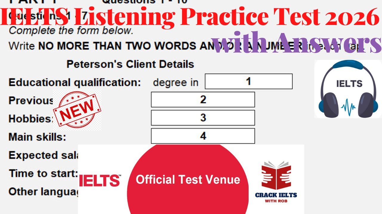 IELTS Listening Actual Test 2026 with Answers | 21.01.2026